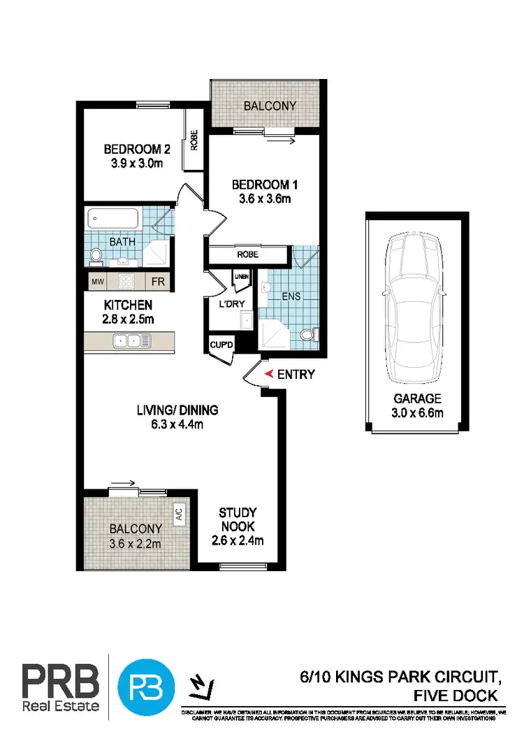 Floorplan of Homely unit listing, 6/10 Kings Park Circuit, Five Dock NSW 2046
