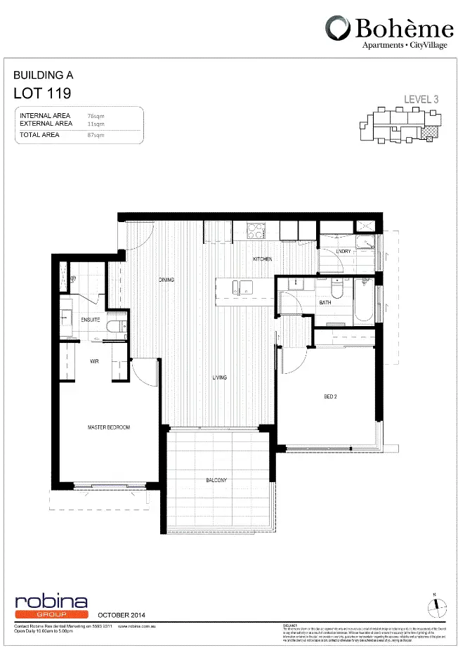 Floorplan of Homely unit listing, 119/25 Parnell Boulevard, Robina QLD 4226