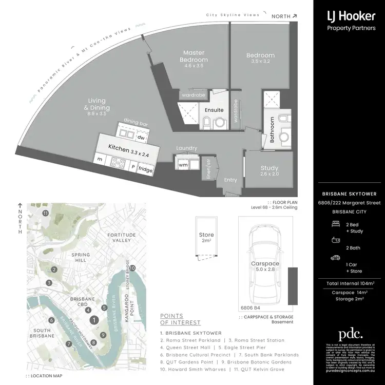 Floorplan of Homely apartment listing, Apartment 6806/222 Margaret Street, Brisbane City QLD 4000
