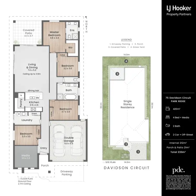 Floorplan of Homely house listing, 75 Davidson Circuit, Park Ridge QLD 4125