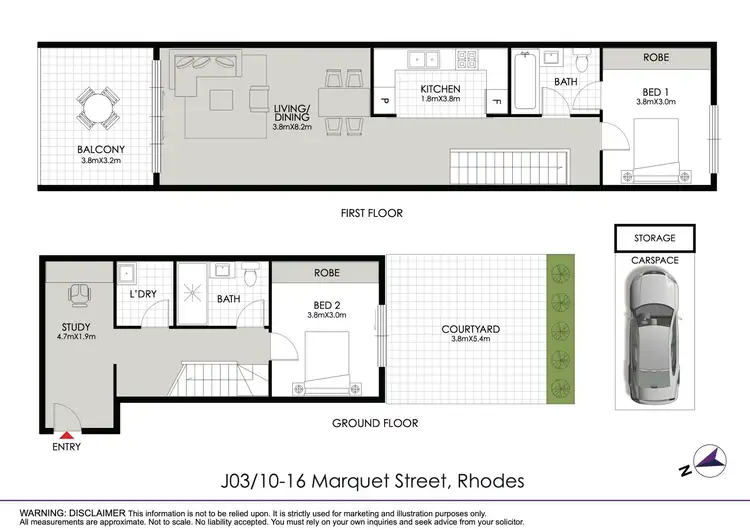 Floorplan of Homely apartment listing, BUILDING J UNIT 3/16 MARQUET STREET, Rhodes NSW 2138