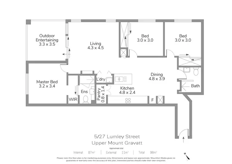 Floorplan of Homely apartment listing, 5/27 Lumley Street, Upper Mount Gravatt QLD 4122