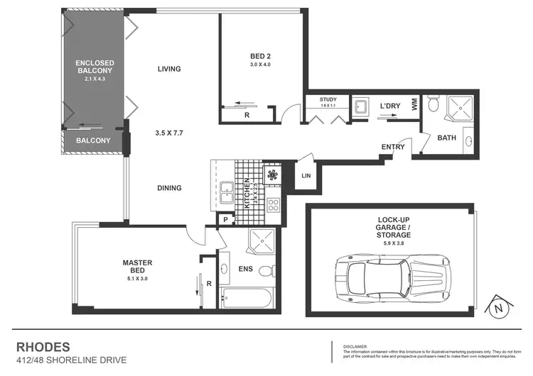 Floorplan of Homely apartment listing, 412/48 Shoreline Drive, Rhodes NSW 2138