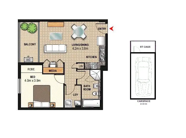 Floorplan of Homely apartment listing, 502/8B Mary Street, Rhodes NSW 2138