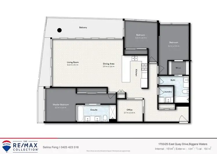 Floorplan of Homely unit listing, 1703/25-31 East Quay Drive, Biggera Waters QLD 4216