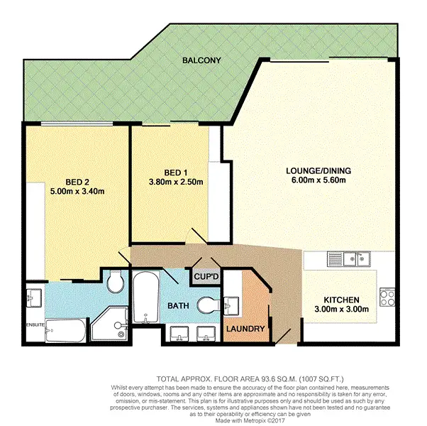 Floorplan of Homely unit listing, 6/56 Hooker Boulevard, Mermaid Waters QLD 4218
