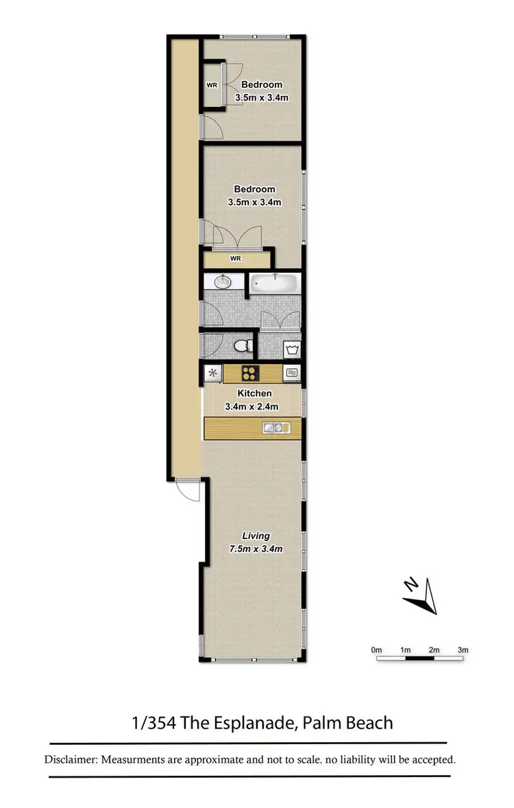 Floorplan of Homely unit listing, 1/354 The Esplanade, Palm Beach QLD 4221