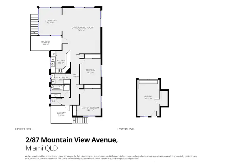 Floorplan of Homely semi-detached listing, 2/87 Mountain View Avenue, Miami QLD 4220