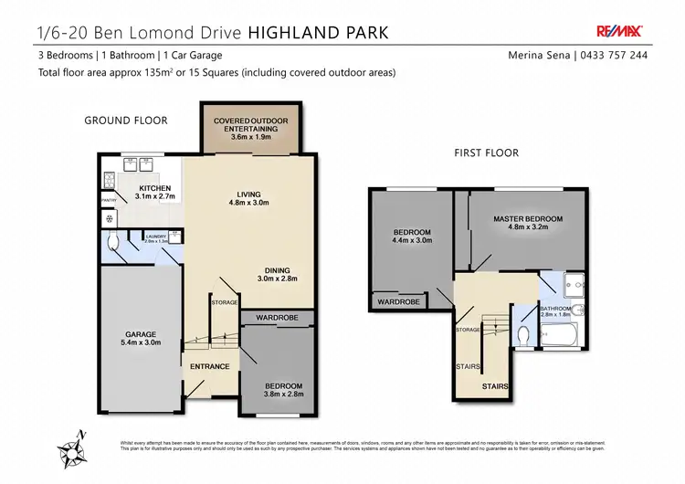 Floorplan of Homely townhouse listing, Unit 1/6-20 Ben Lomond Drive, Highland Park QLD 4211