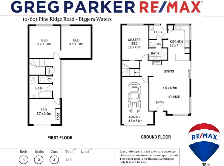 Floorplan of Homely townhouse listing, 10/601 Pine Ridge Road, Biggera Waters QLD 4216