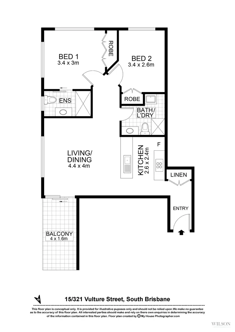 Floorplan of Homely unit listing, 15/321 Vulture Street, South Brisbane QLD 4101