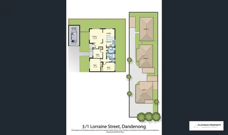 Floorplan of Homely unit listing, 3/1 Lorraine St, Dandenong VIC 3175