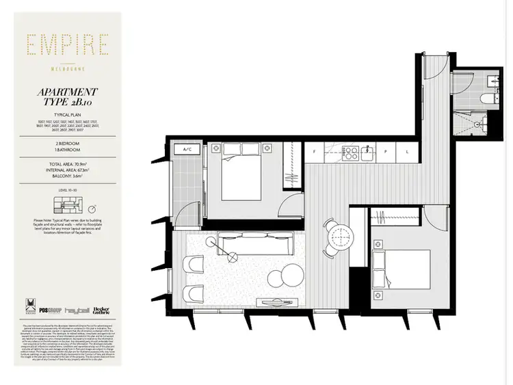 Floorplan of Homely apartment listing, 2507/81 A‘Beckett Street, Melbourne VIC 3000