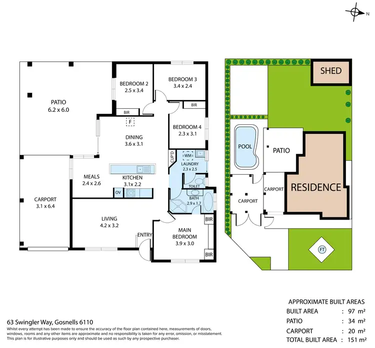 Floorplan of Homely house listing, 63 Swingler Way, Gosnells WA 6110