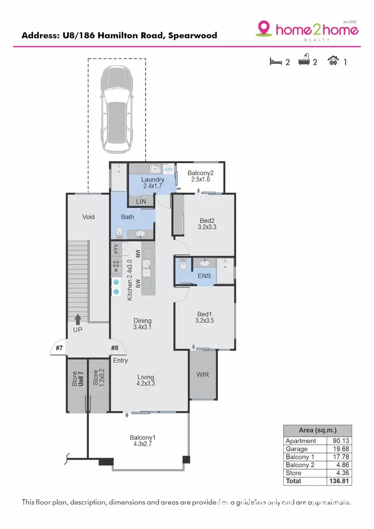 Floorplan of Homely apartment listing, 8/186 Hamilton Road, Spearwood WA 6163