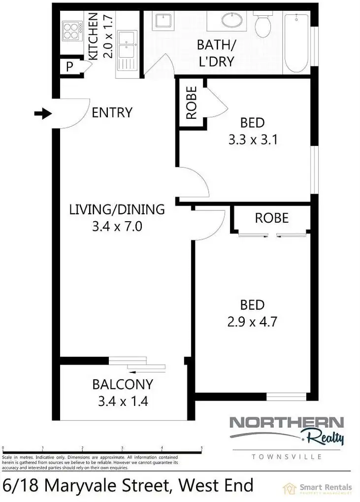 Floorplan of Homely unit listing, 6/18 Maryvale Street, West End QLD 4810