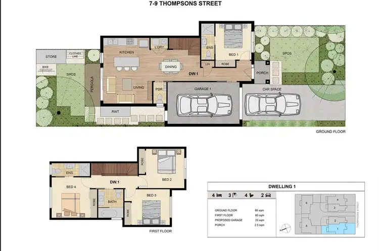 Floorplan of Homely townhouse listing, 7-9 Thompson Street, Clayton VIC 3168