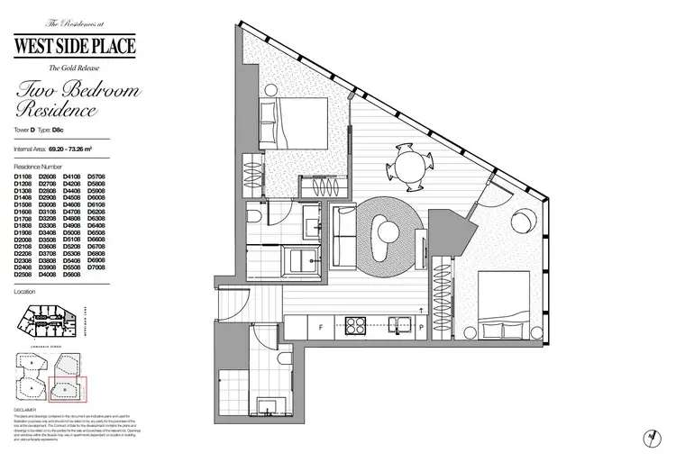 Floorplan of Homely apartment listing, 6408D/624 Lonsdale Street, Melbourne VIC 3000