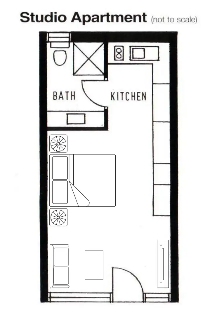 Floorplan of Homely studio listing, Unit 32/18 Moseley Street, Glenelg SA 5045