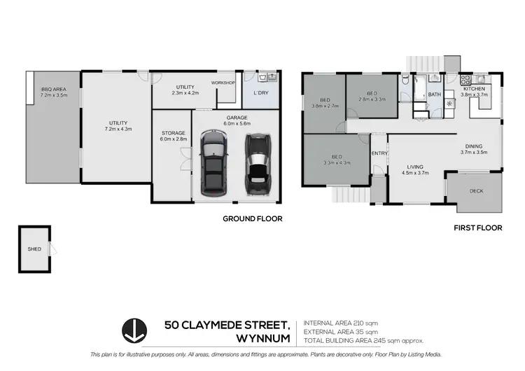 Floorplan of Homely house listing, 35 Meilandt Street, Wynnum QLD 4178