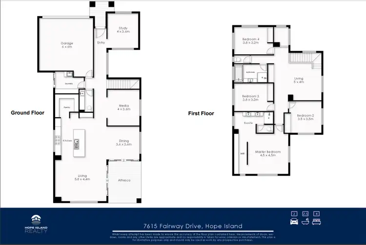 Floorplan of Homely house listing, 7615 Fairway Boulevard, Hope Island QLD 4212