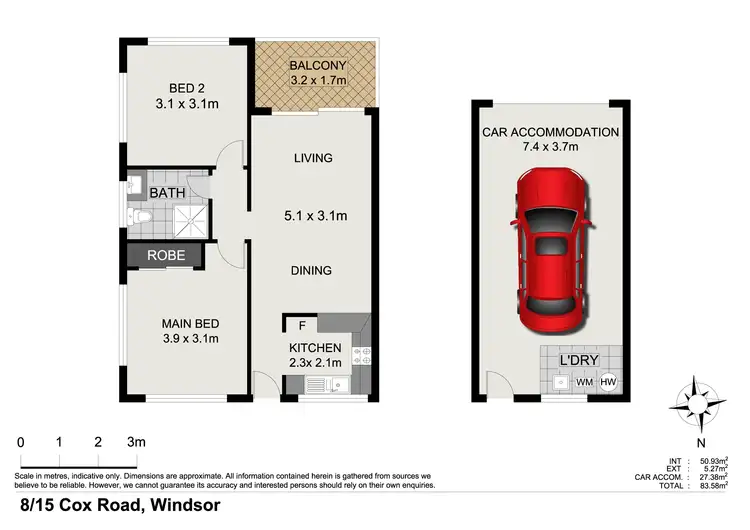 Floorplan of Homely unit listing, 8/15 Cox Road, Windsor QLD 4030