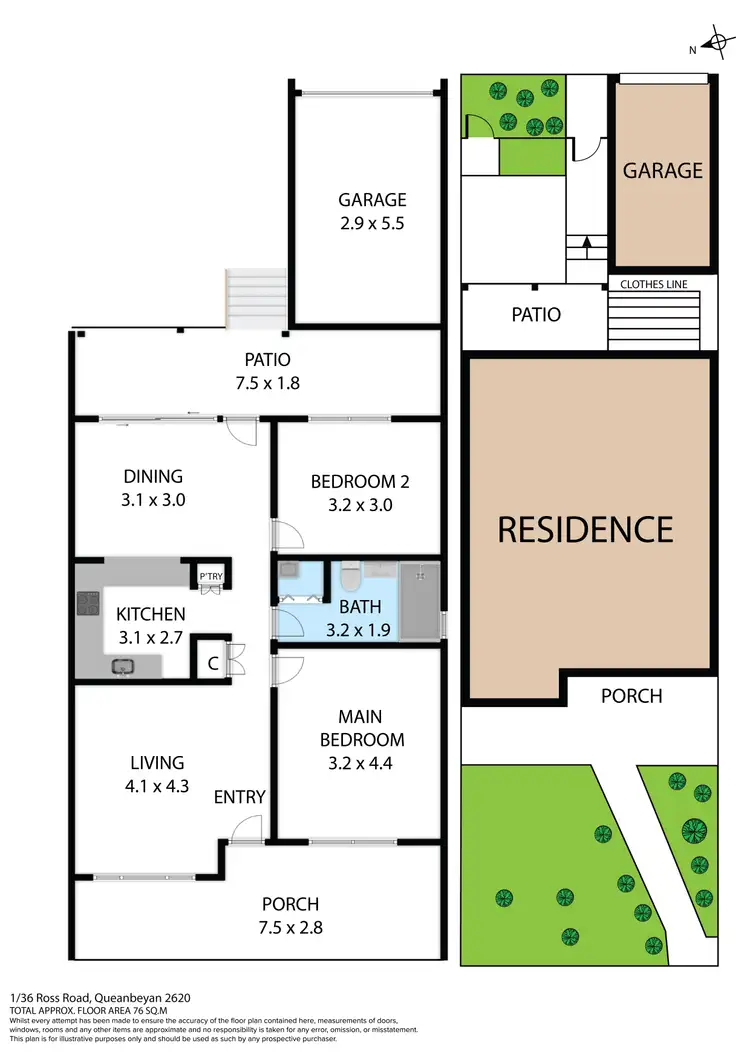 Floorplan of Homely townhouse listing, 1/36 Ross Road, Queanbeyan NSW 2620