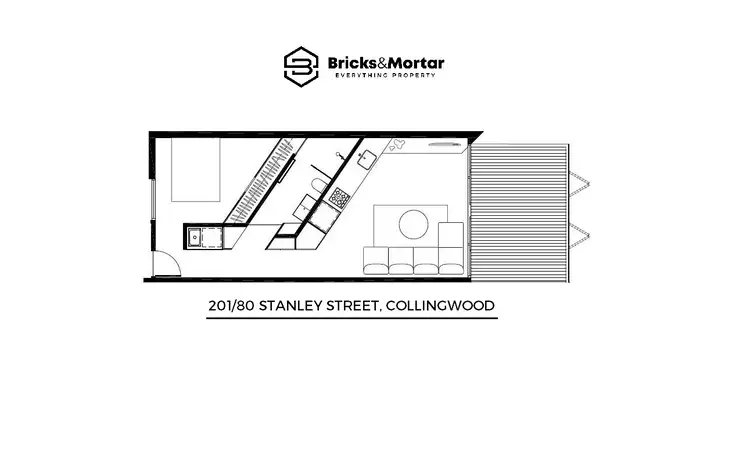Floorplan of Homely apartment listing, 201/80 Stanley Street, Collingwood VIC 3066