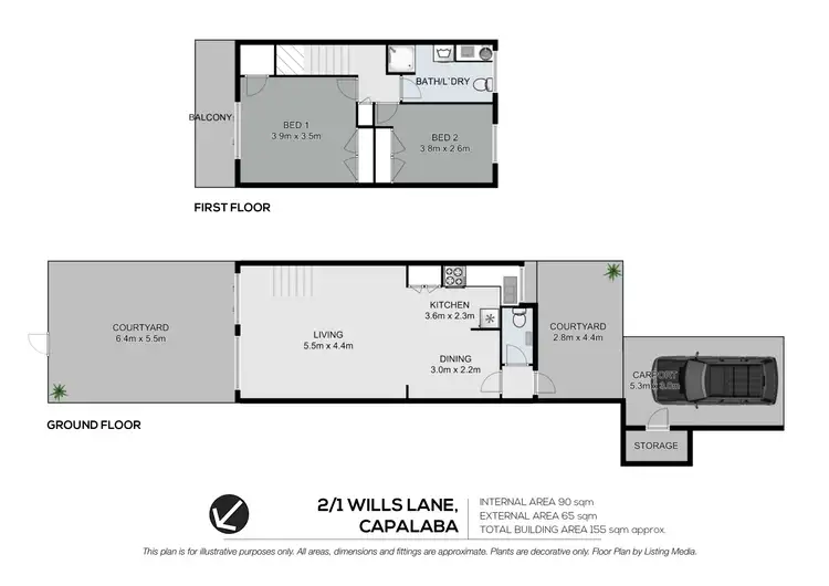 Floorplan of Homely unit listing, 2/1 Wills Lane, Capalaba QLD 4157