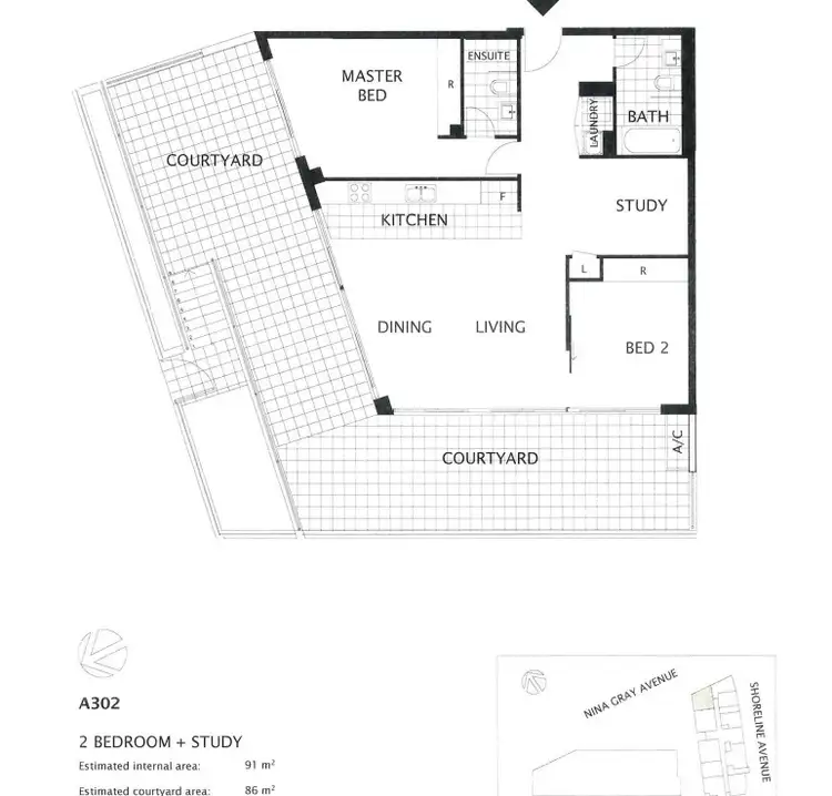 Floorplan of Homely apartment listing, A302/40 Shoreline Drive, Rhodes NSW 2138