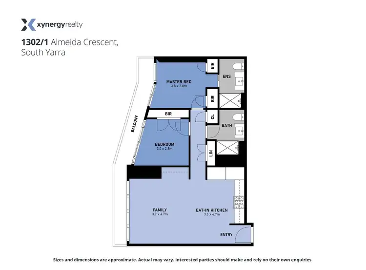 Floorplan of Homely apartment listing, 1302/1 Almeida Crescent, South Yarra VIC 3141