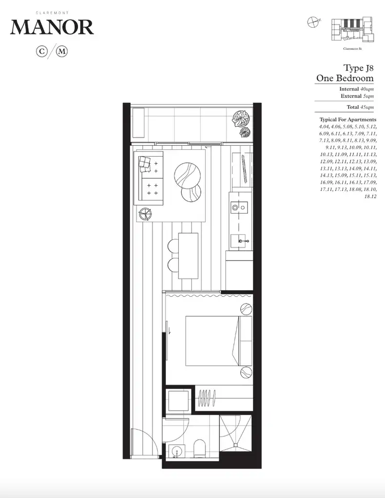 Floorplan of Homely apartment listing, 912/3-7 Claremont Street, South Yarra VIC 3141