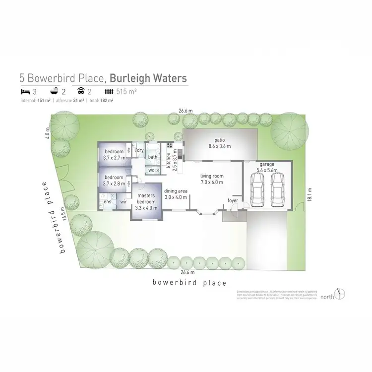 Floorplan of Homely house listing, 5 Bowerbird Place, Burleigh Waters QLD 4220
