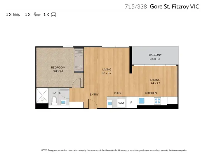 Floorplan of Homely apartment listing, 715/338 Gore Street, Fitzroy VIC 3065