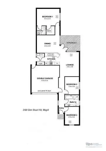 Floorplan of Homely house listing, 3/68 Glen Stuart Road, Magill SA 5072