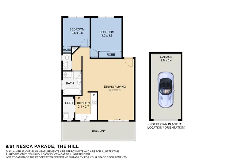 Floorplan of Homely unit listing, 9/61 Nesca Parade, The Hill NSW 2300