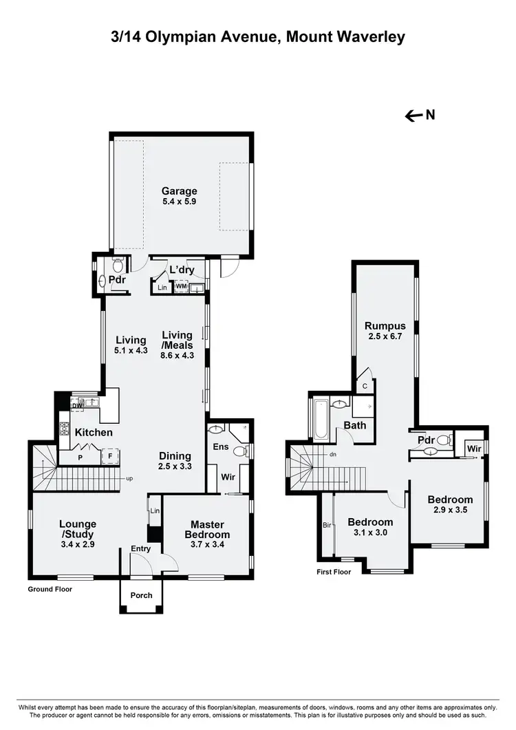 Floorplan of Homely townhouse listing, 3/14 Olympian Avenue, Mount Waverley VIC 3149
