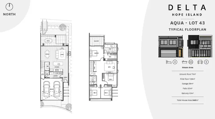 Floorplan of Homely townhouse listing, 43 Delta Circuit, Hope Island QLD 4212