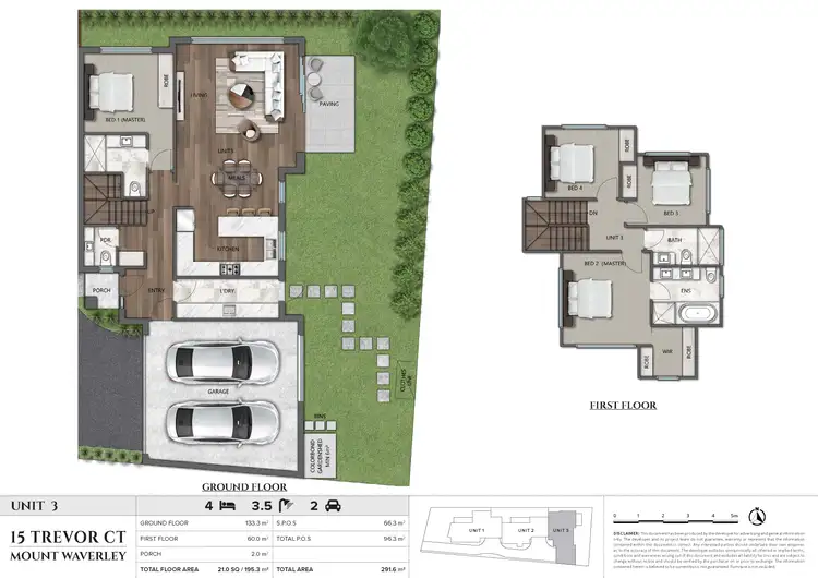 Floorplan of Homely townhouse listing, U1 and U3 / 15 Trevor Ct, Mount Waverley VIC 3149