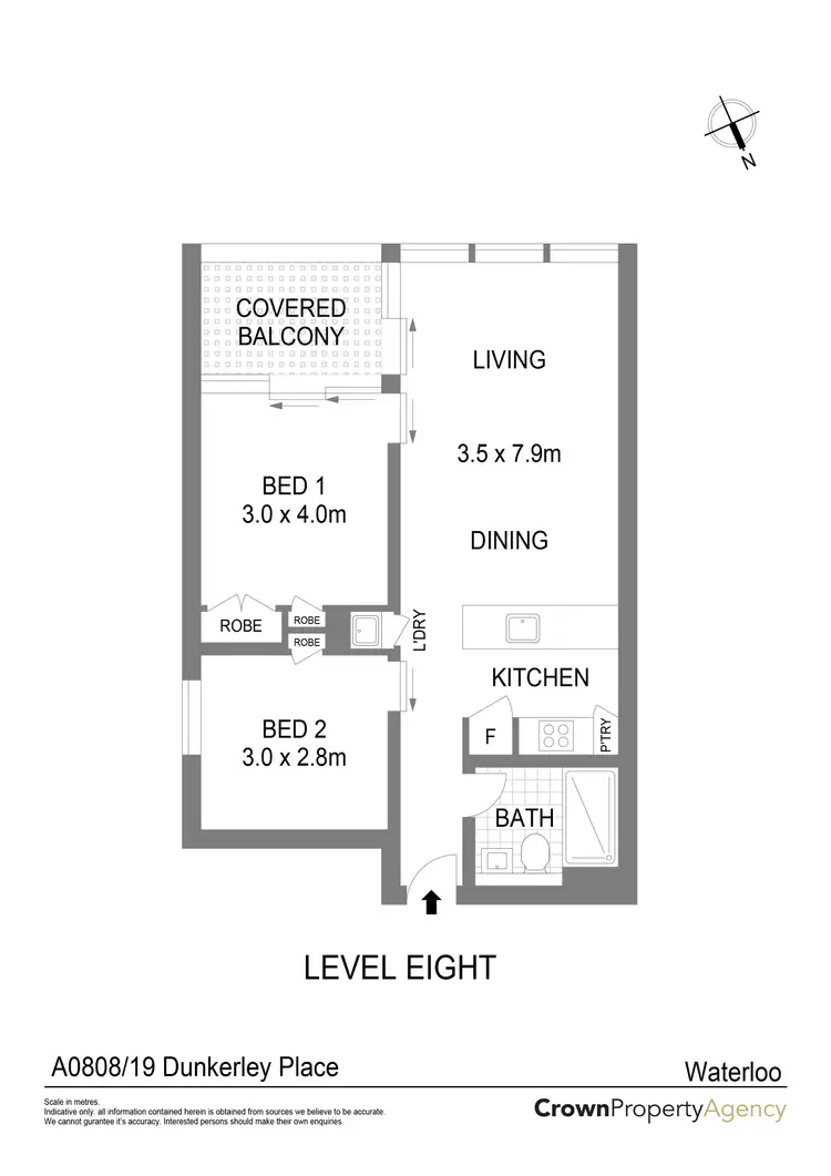 Floorplan of Homely unit listing, A808/18 O'Dea Avenue, Waterloo NSW 2017