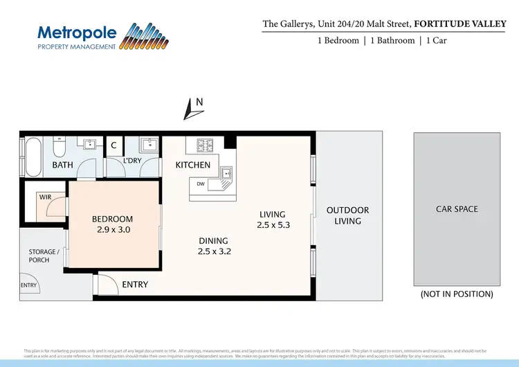 Floorplan of Homely unit listing, 204/20 Malt Street, Fortitude Valley QLD 4006