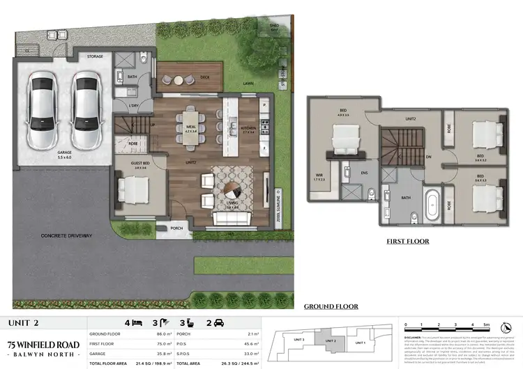 Floorplan of Homely townhouse listing, U2 / 75 Winfield Road, Balwyn North VIC 3104