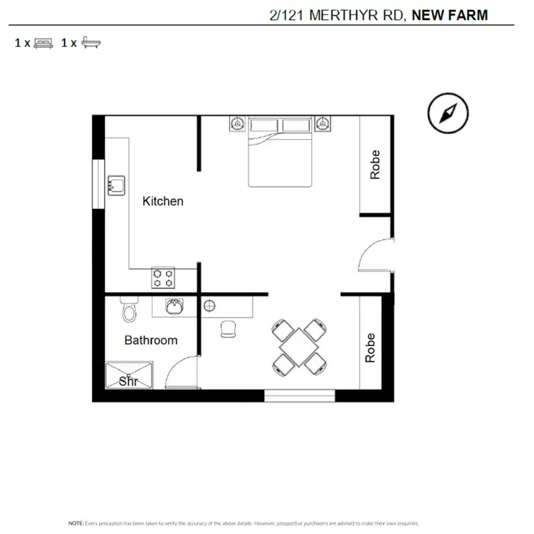 Floorplan of Homely unit listing, 2/121 Merthyr Road, New Farm QLD 4005