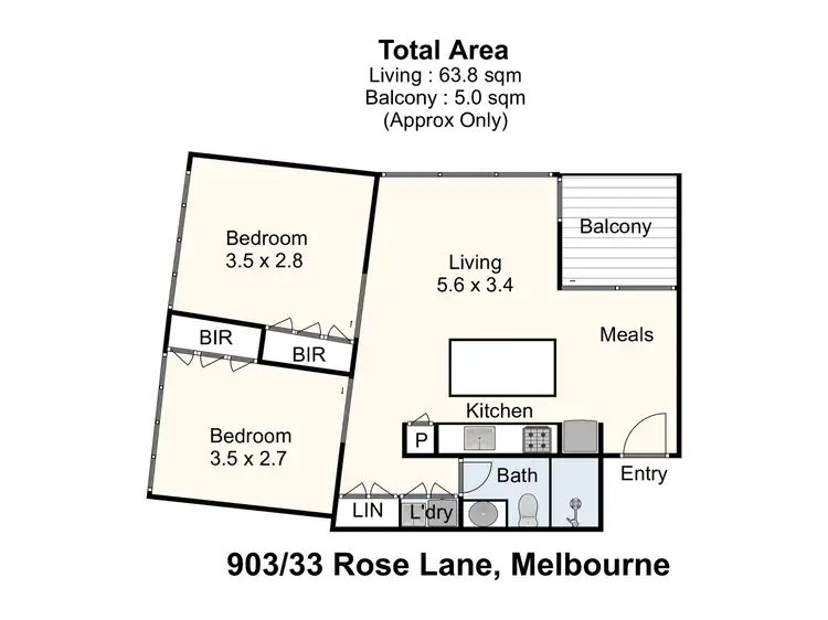 Floorplan of Homely apartment listing, 902/33 Rose Lane, Melbourne VIC 3000