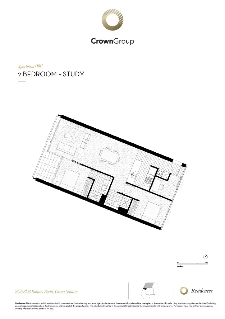 Floorplan of Homely unit listing, 811/303 Botany Road, Zetland NSW 2017