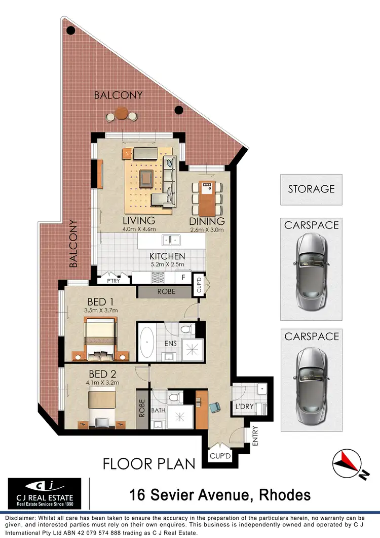 Floorplan of Homely apartment listing, 401/16 Sevier Avenue, Rhodes NSW 2138