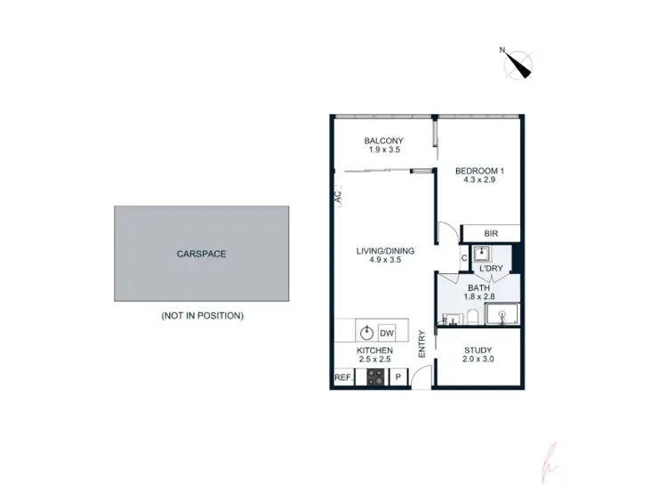 Floorplan of Homely apartment listing, 608/8 McCrae St, Docklands VIC 3008