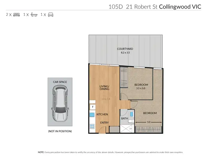 Floorplan of Homely apartment listing, 105D/21 Robert Street, Collingwood VIC 3066