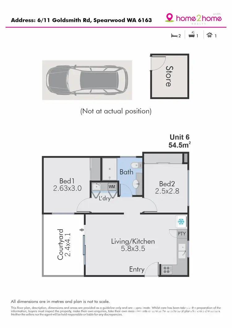 Floorplan of Homely apartment listing, 6/11 Goldsmith Road, Spearwood WA 6163