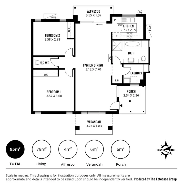 Floorplan of Homely unit listing, 1/17 Davis Avenue, Christies Beach SA 5165